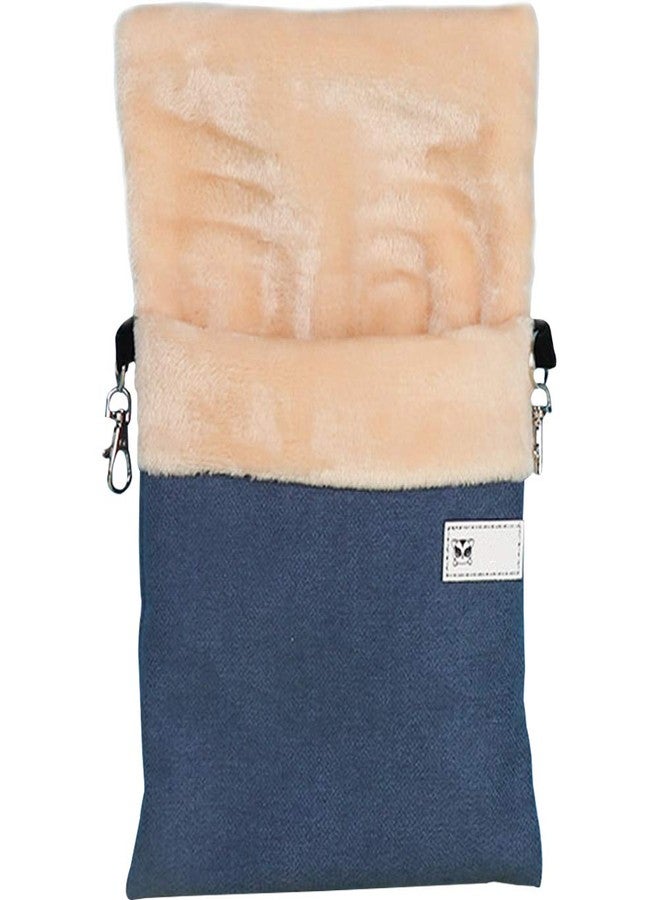 La La Pet Small Hanging Sleep Pouch with Heated Warm Compartment Hammock for Hamster Rat Sugar Glider Squirrel Ferret - Warm Nest Hideout Cave Cage Accessories (Blue, M) - Image 1